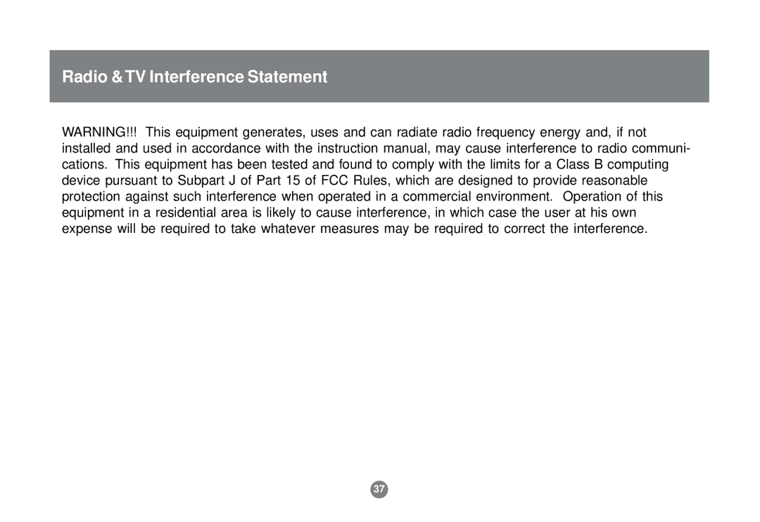 IOGear GCS1732 user manual Radio & TV Interference Statement 