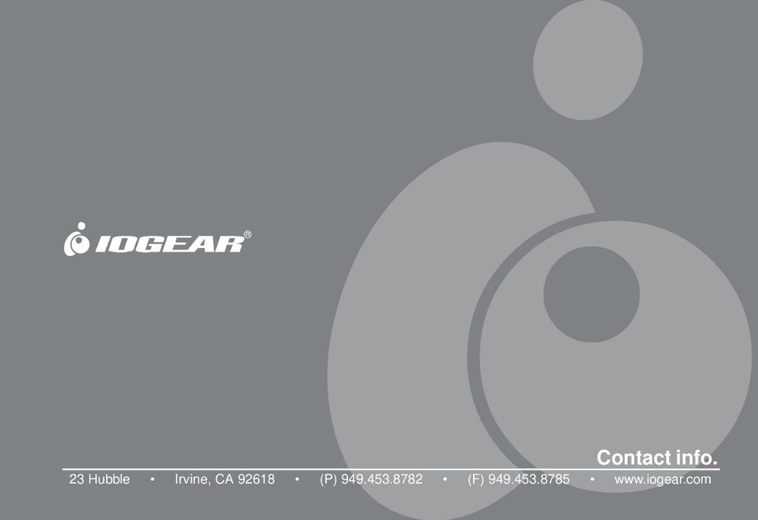 IOGear GCS1732 user manual Contact info 