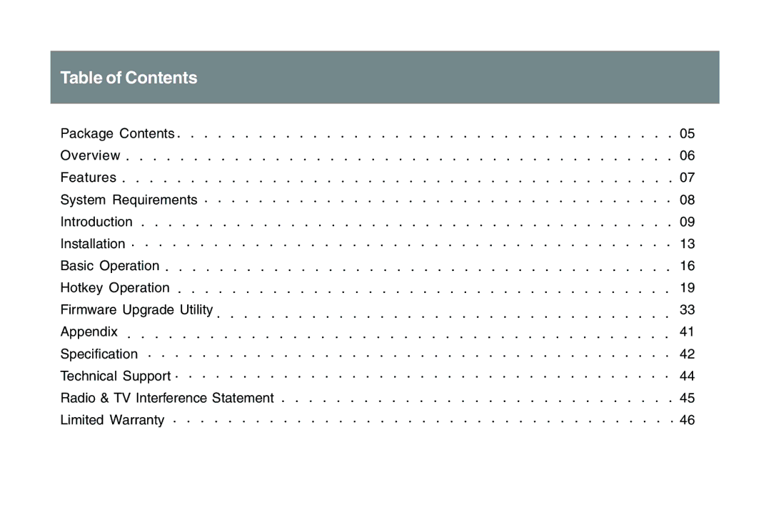 IOGear GCS1742 user manual Table of Contents 