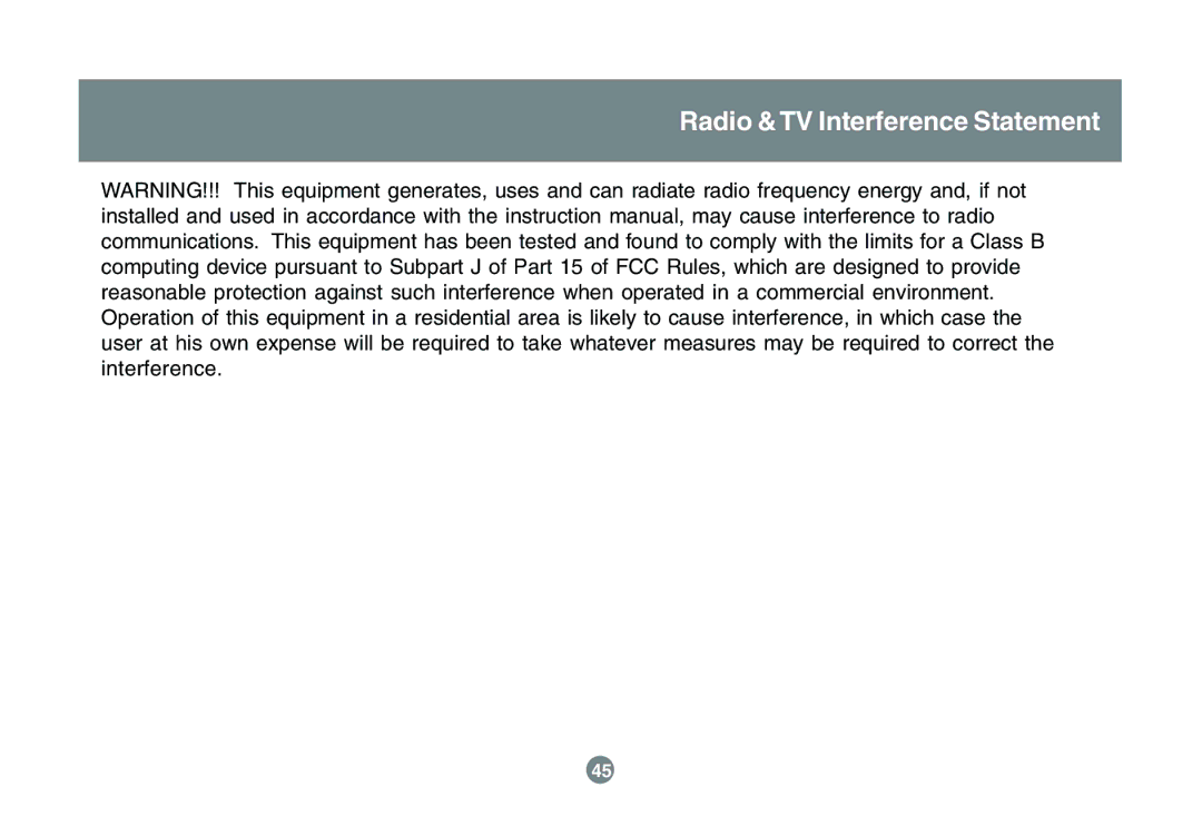 IOGear GCS1742 user manual Radio &TV Interference Statement 