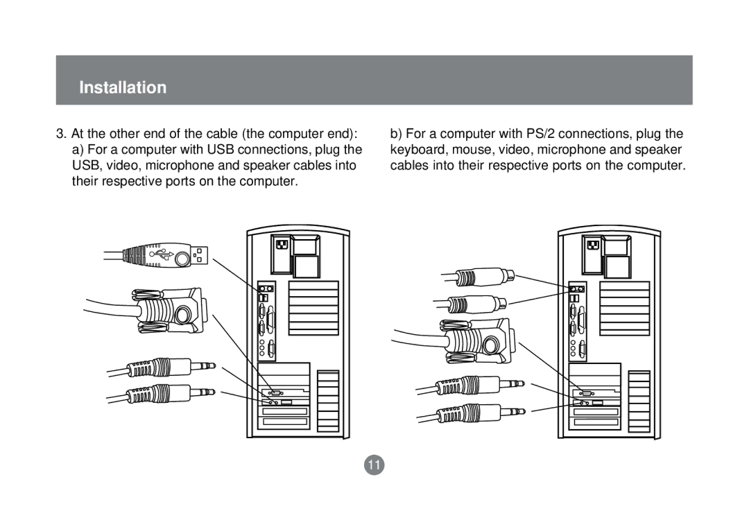 IOGear GCS1758 user manual Installation 