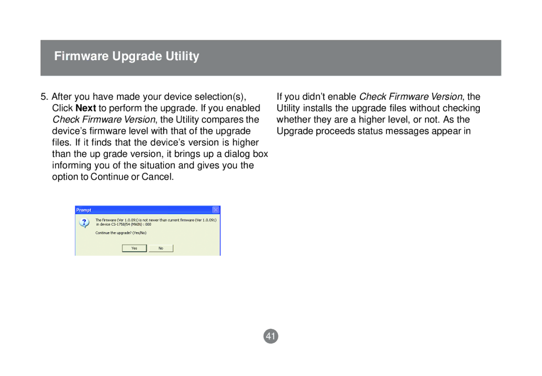 IOGear GCS1758 user manual Firmware Upgrade Utility 