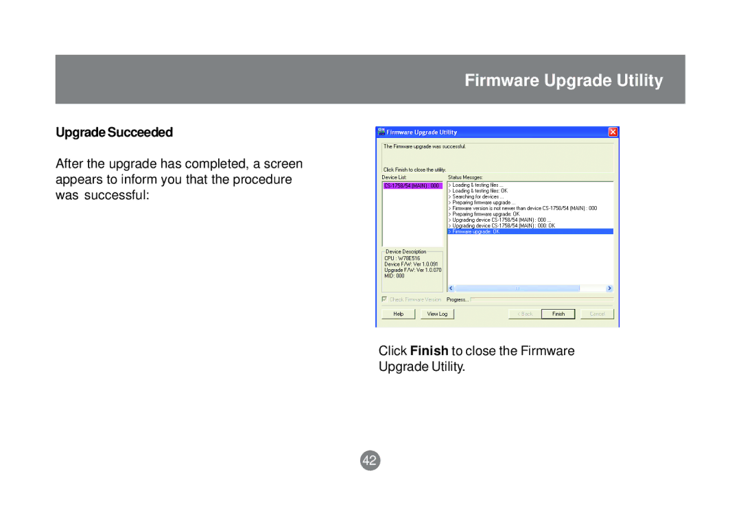 IOGear GCS1758 user manual Upgrade Succeeded 