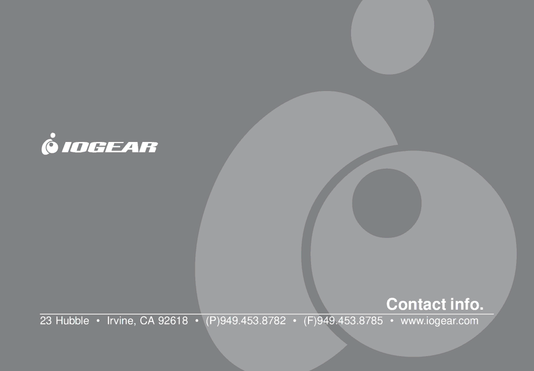 IOGear GCS1758 user manual Contact info 