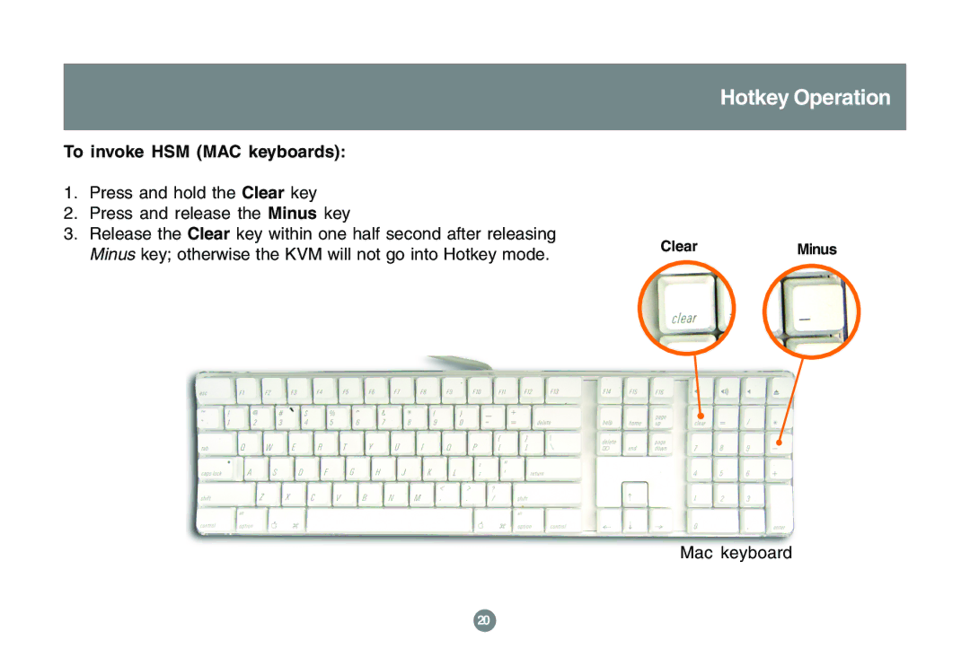 IOGear GCS1762 user manual To invoke HSM MAC keyboards 