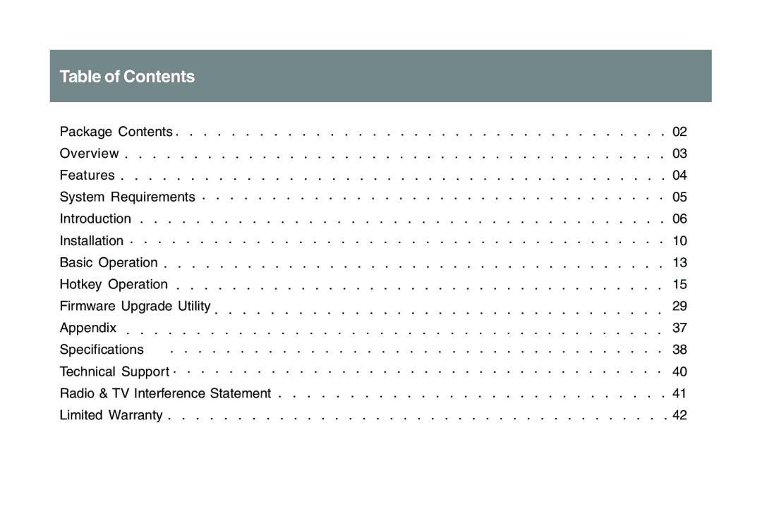 IOGear GCS1762 user manual Table of Contents 