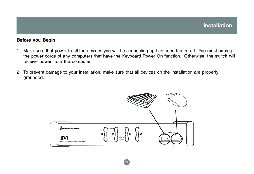 IOGear GCS1762 user manual Installation, Before you Begin 