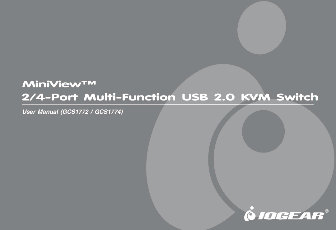 IOGear GCS1772 user manual Port Multi-Function USB 2.0 KVM Switch 