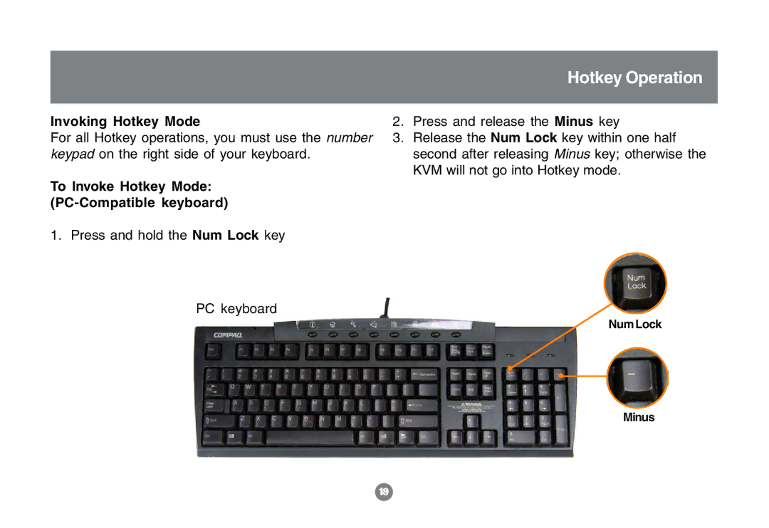 IOGear GCS1772 user manual Invoking Hotkey Mode 