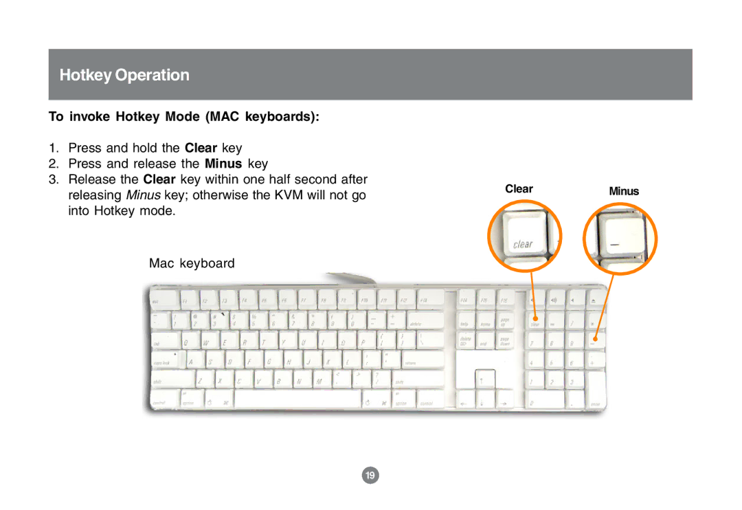 IOGear GCS1772 user manual To invoke Hotkey Mode MAC keyboards 