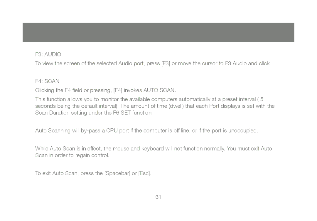 IOGear GCS1802, GCS1804 user manual F3 Audio 