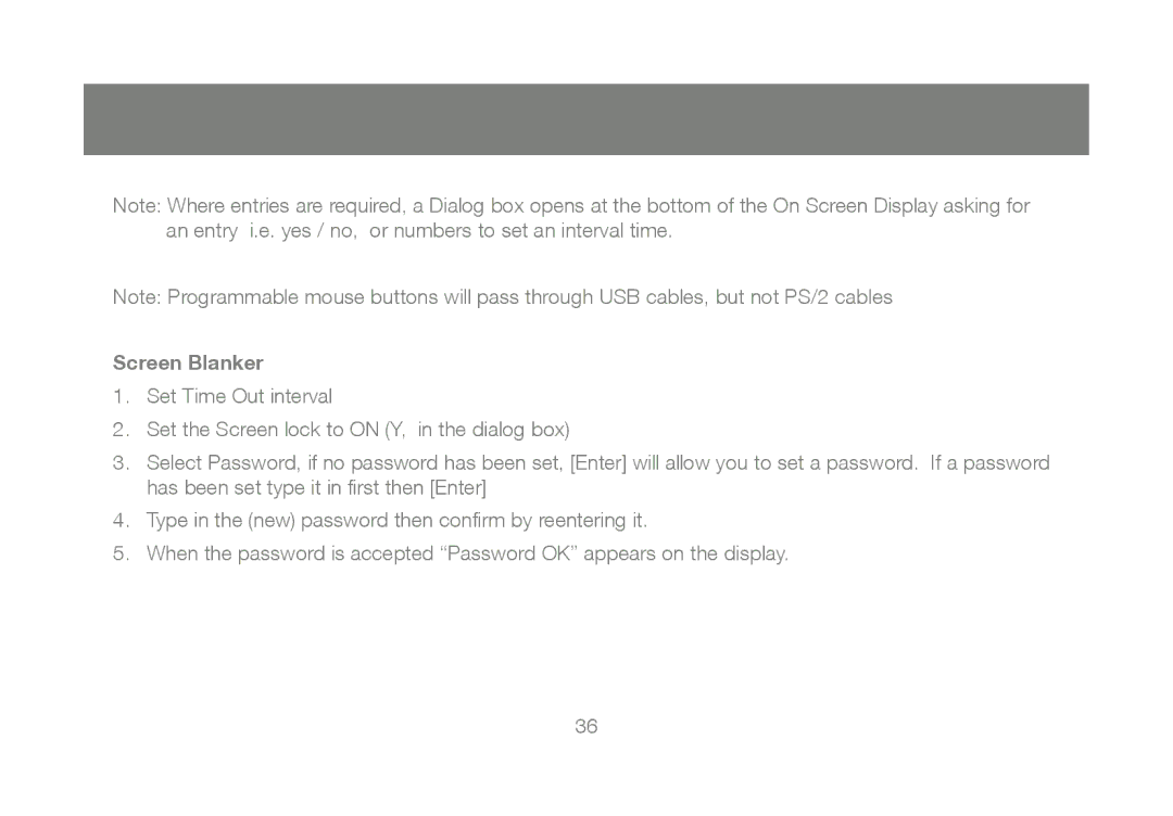 IOGear GCS1804, GCS1802 user manual Screen Blanker 