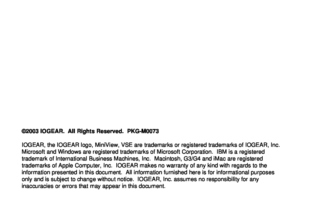 IOGear GCS52U installation manual IOGEAR. All Rights Reserved. PKG-M0073 