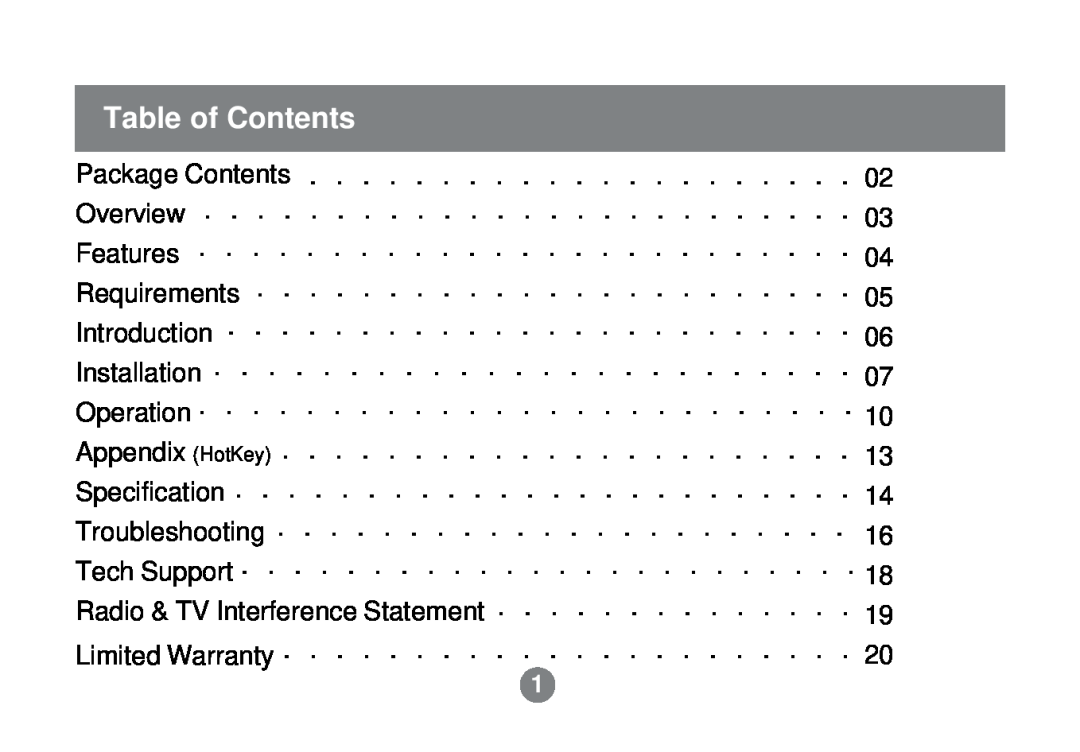IOGear GCS52U installation manual Table of Contents 