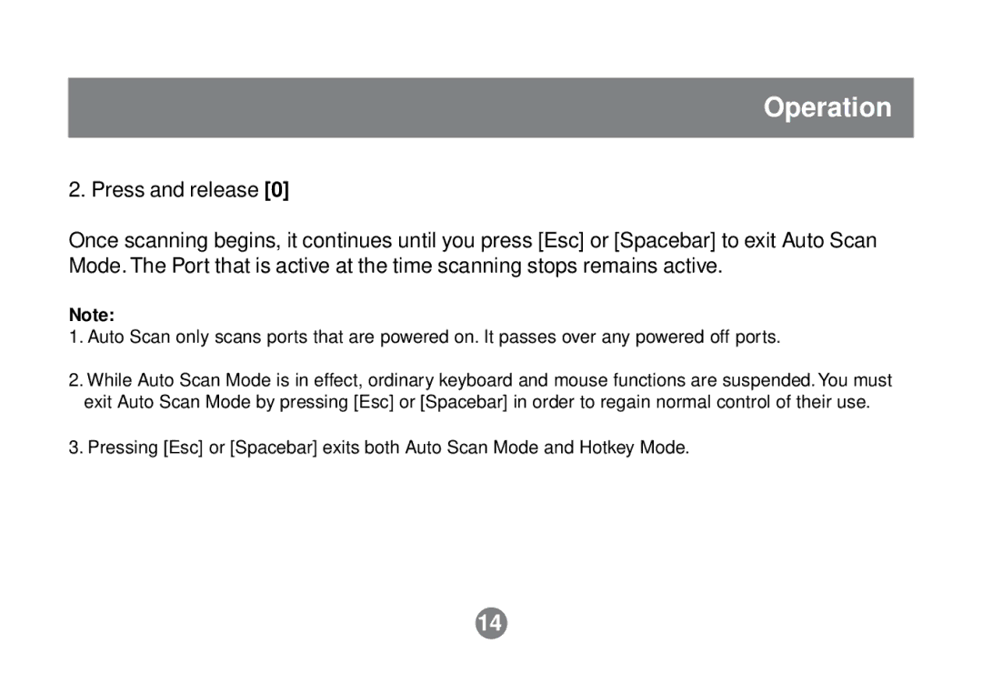 IOGear GCS614A installation manual Operation 