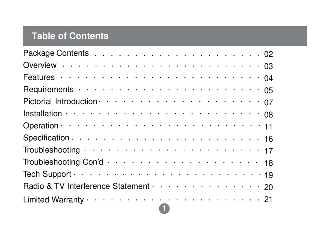 IOGear GCS614A installation manual Table of Contents 