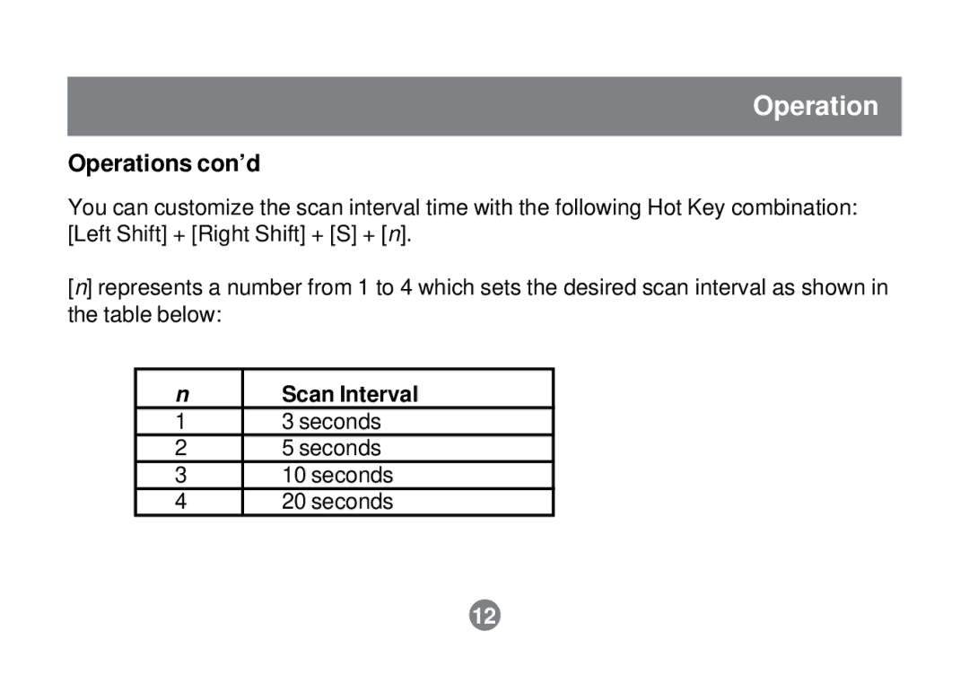 IOGear GCS62 installation manual Scan Interval 