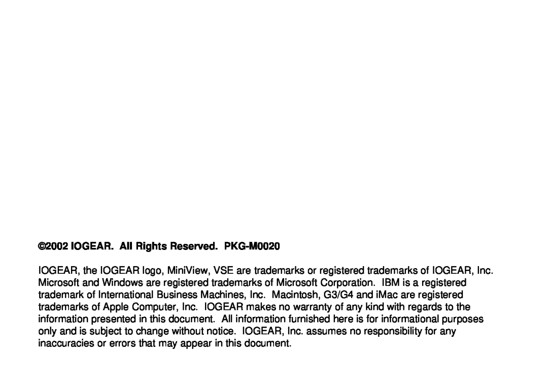 IOGear GCS62 installation manual IOGEAR. All Rights Reserved. PKG-M0020 