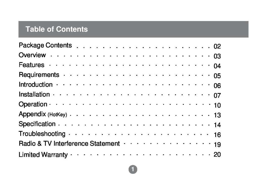 IOGear GCS62 installation manual Table of Contents 