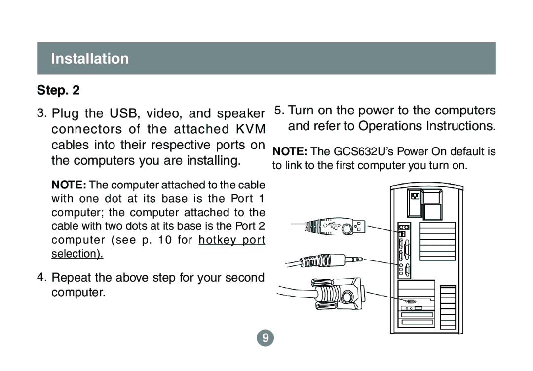 IOGear GCS632U installation manual Installation 