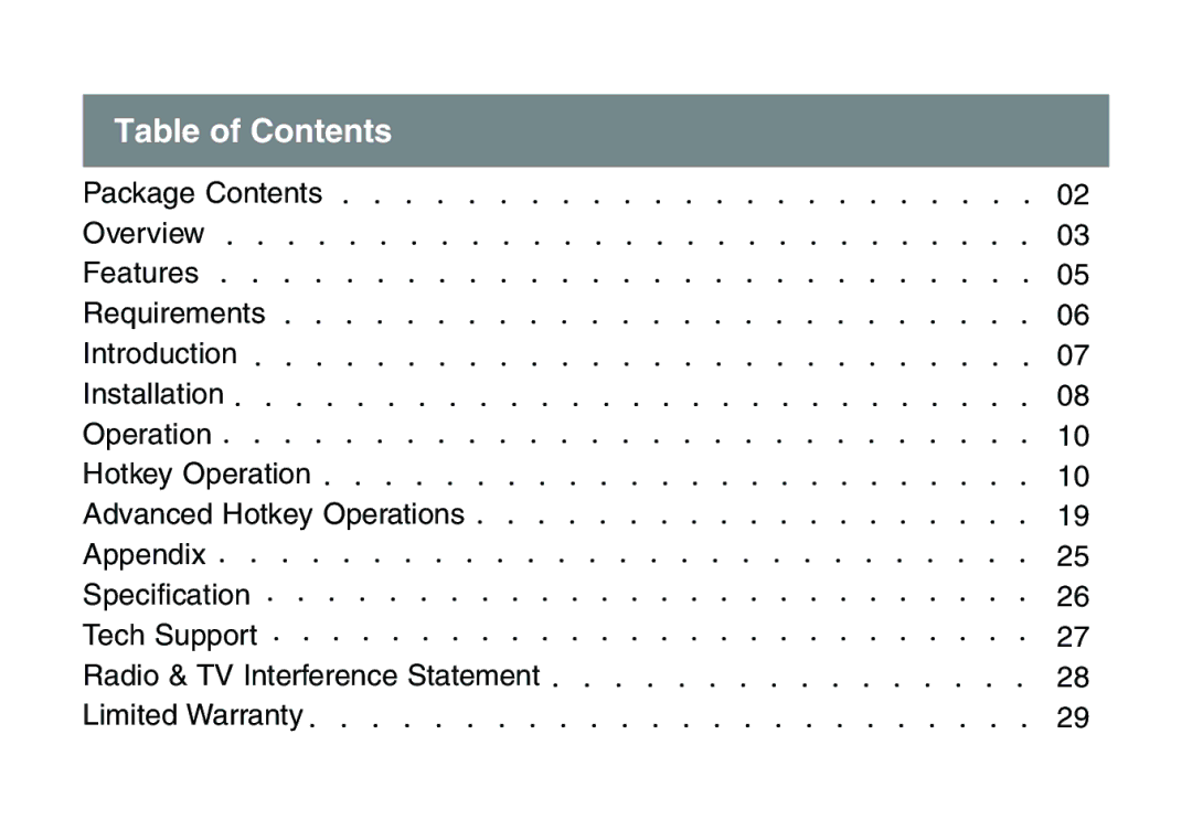 IOGear GCS632U installation manual Table of Contents 