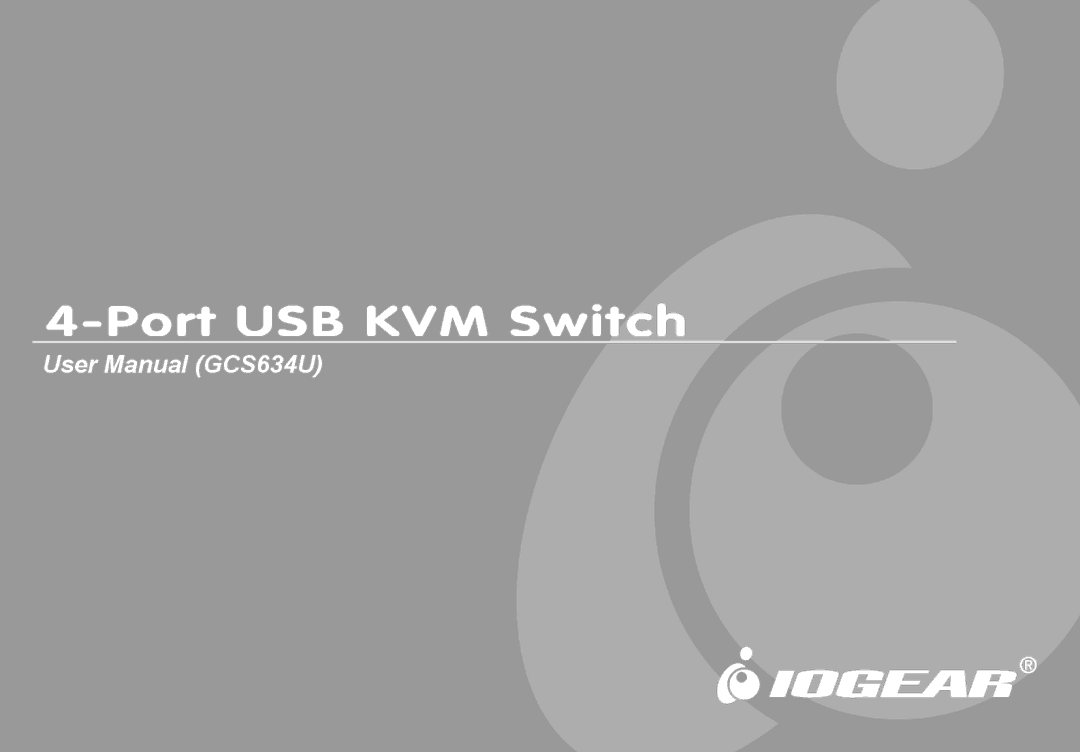 IOGear GCS634U user manual 