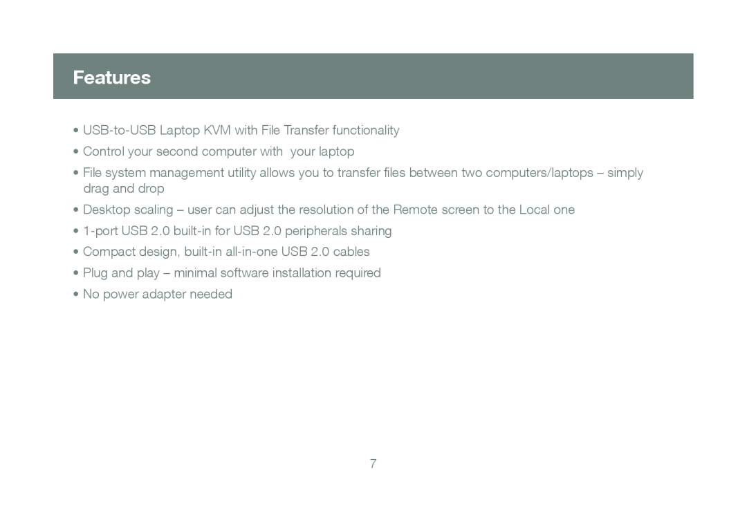 IOGear GCS661U user manual Features 