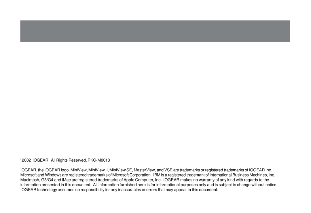 IOGear 84B, GCS82B user manual IOGEAR. All Rights Reserved. PKG-M0013 