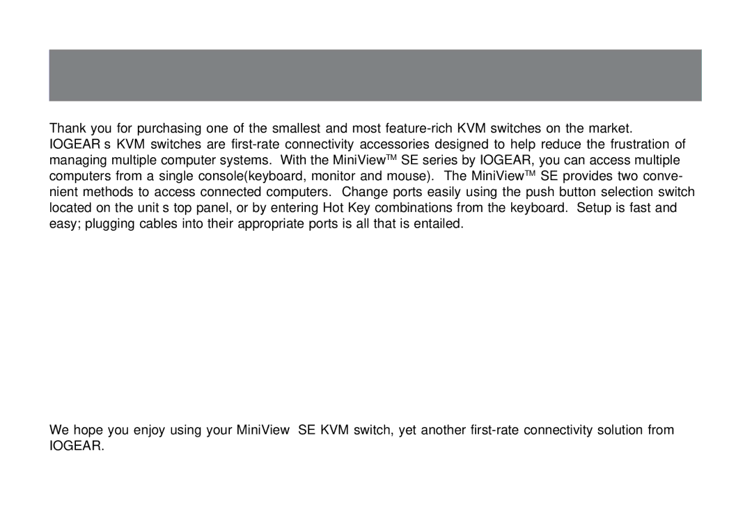 IOGear GCS82B, 84B user manual Iogear 