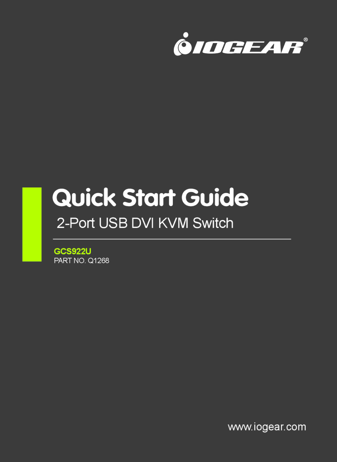 IOGear GCS922U quick start Quick Start Guide 