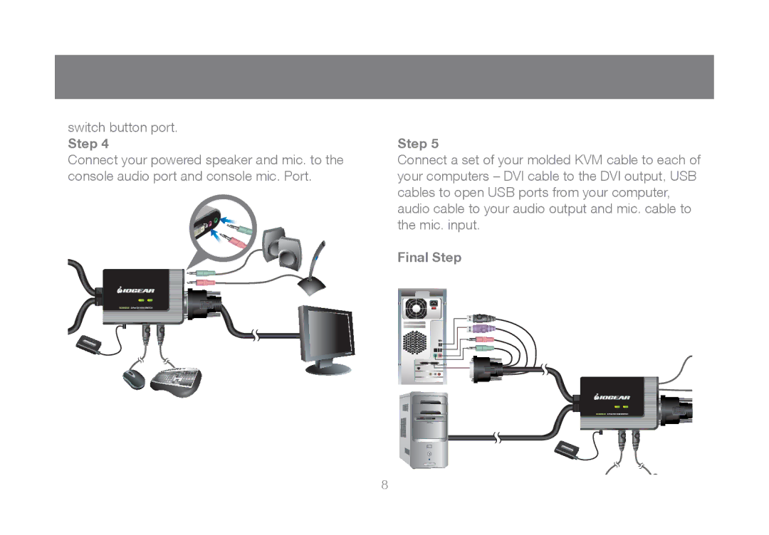 IOGear GCS932UB manual Final Step 