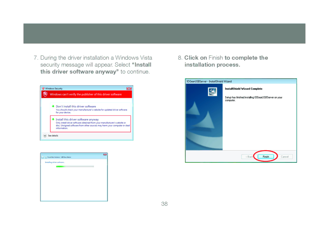 IOGear GDIP201 manual Click on Finish to complete the installation process 