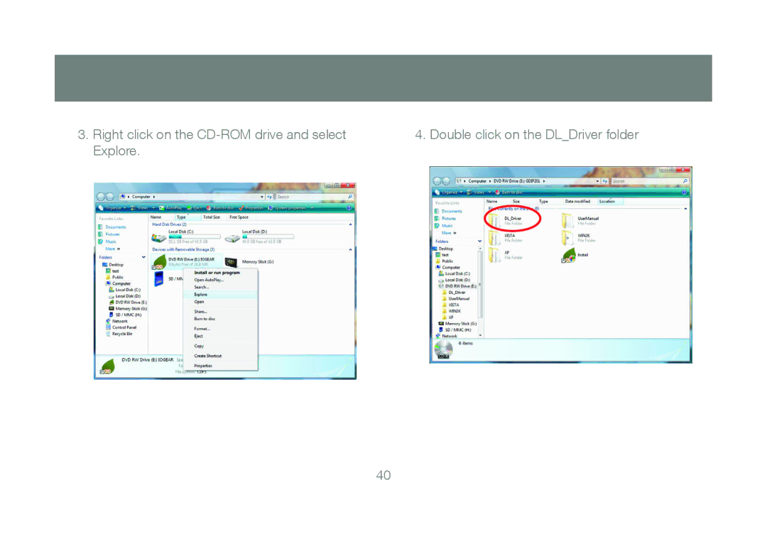 IOGear GDIP201 manual Right click on the CD-ROM drive and select 