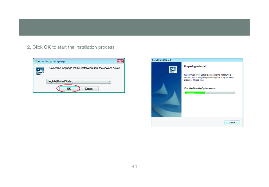 IOGear GDIP201 manual Click OK to start the installation process 