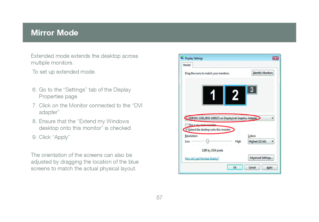 IOGear GDIP201 manual Mirror Mode 