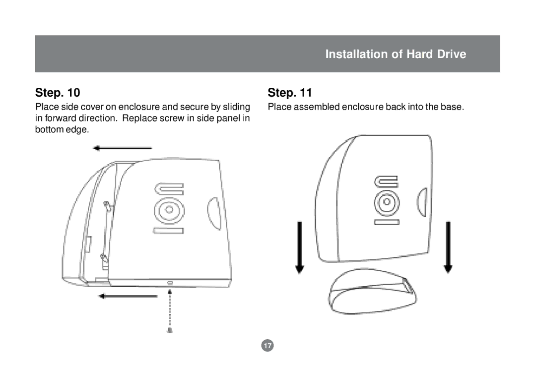 IOGear GHE135U installation manual Place assembled enclosure back into the base 