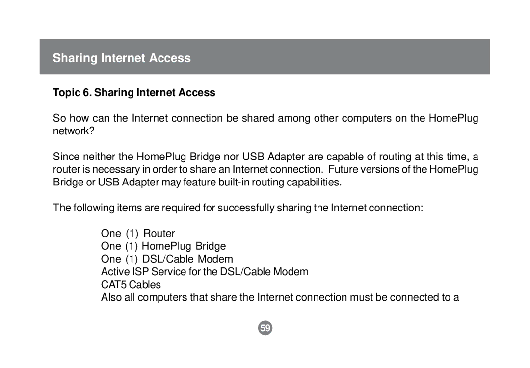 IOGear GHPB21 user manual Topic 6. Sharing Internet Access 