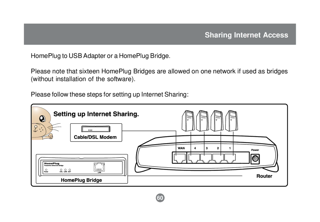 IOGear GHPB21 user manual Sharing Internet Access 