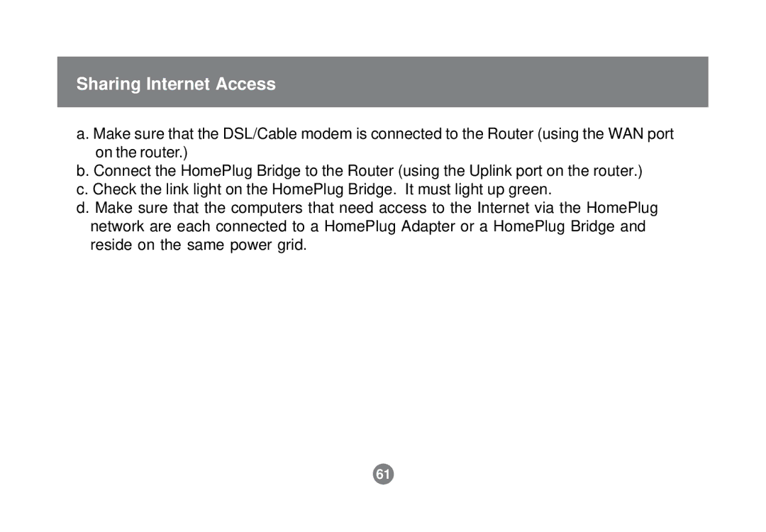 IOGear GHPB21 user manual Sharing Internet Access 