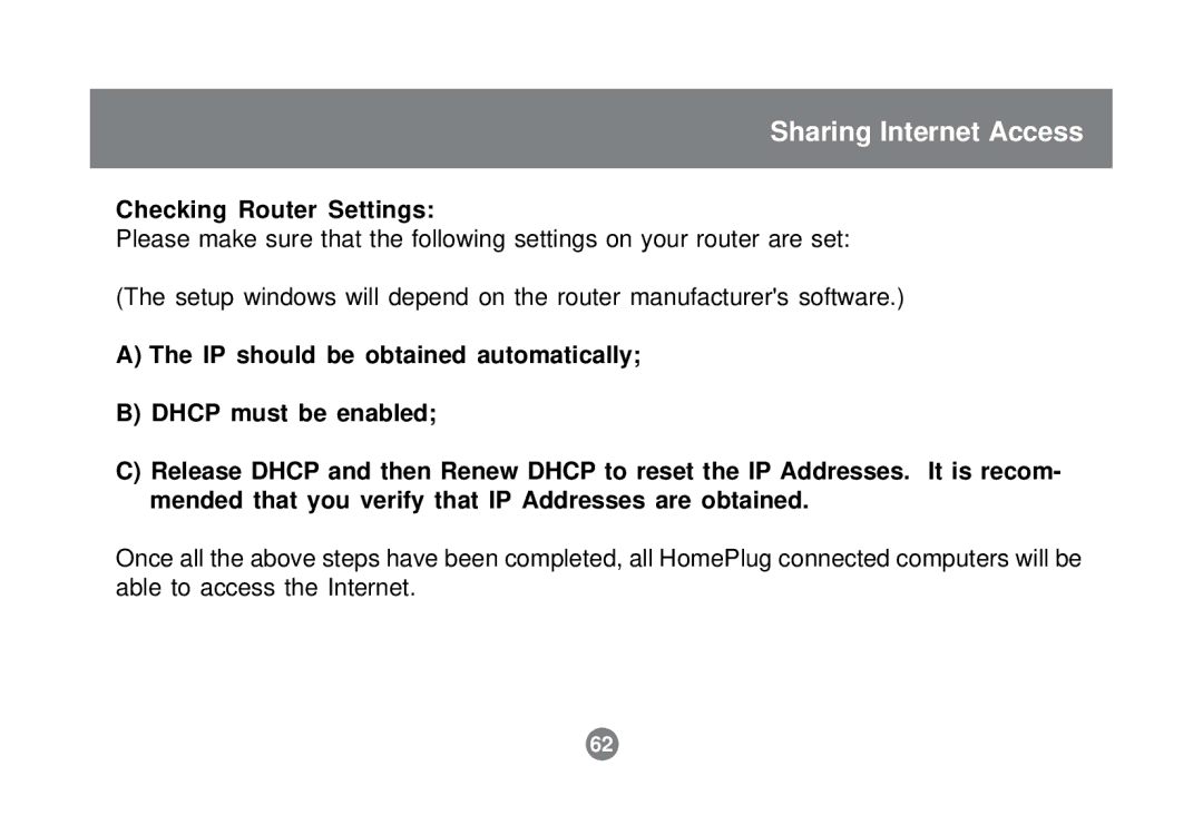 IOGear GHPB21 user manual Checking Router Settings 