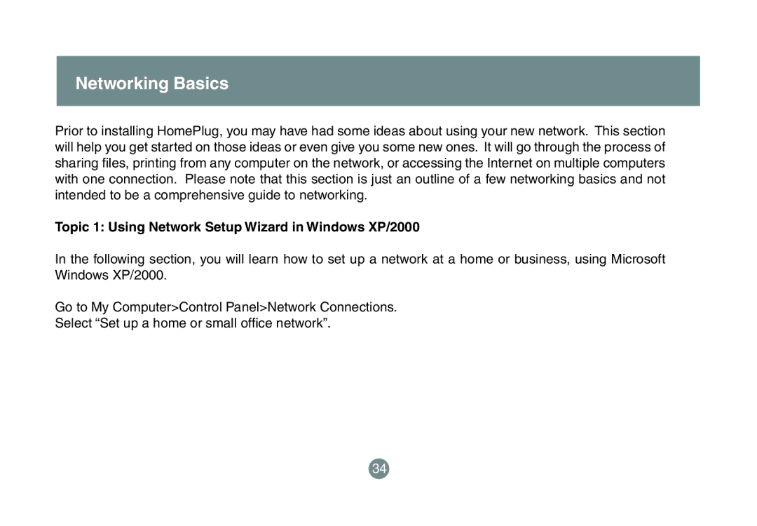 IOGear GHPB42 user manual Networking Basics, Topic 1 Using Network Setup Wizard in Windows XP/2000 