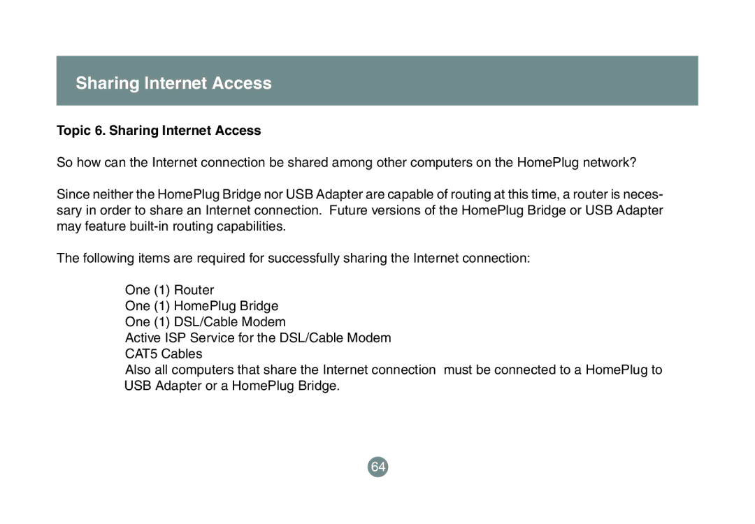 IOGear GHPB42 user manual Topic 6. Sharing Internet Access 