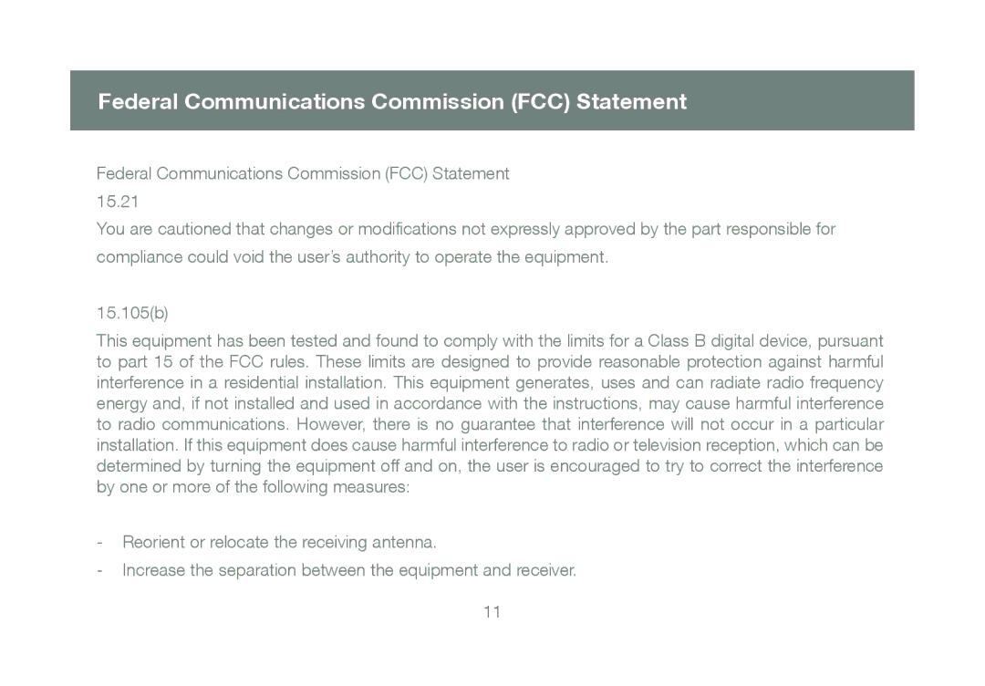 IOGear GIC711SW6 manual Federal Communications Commission FCC Statement 