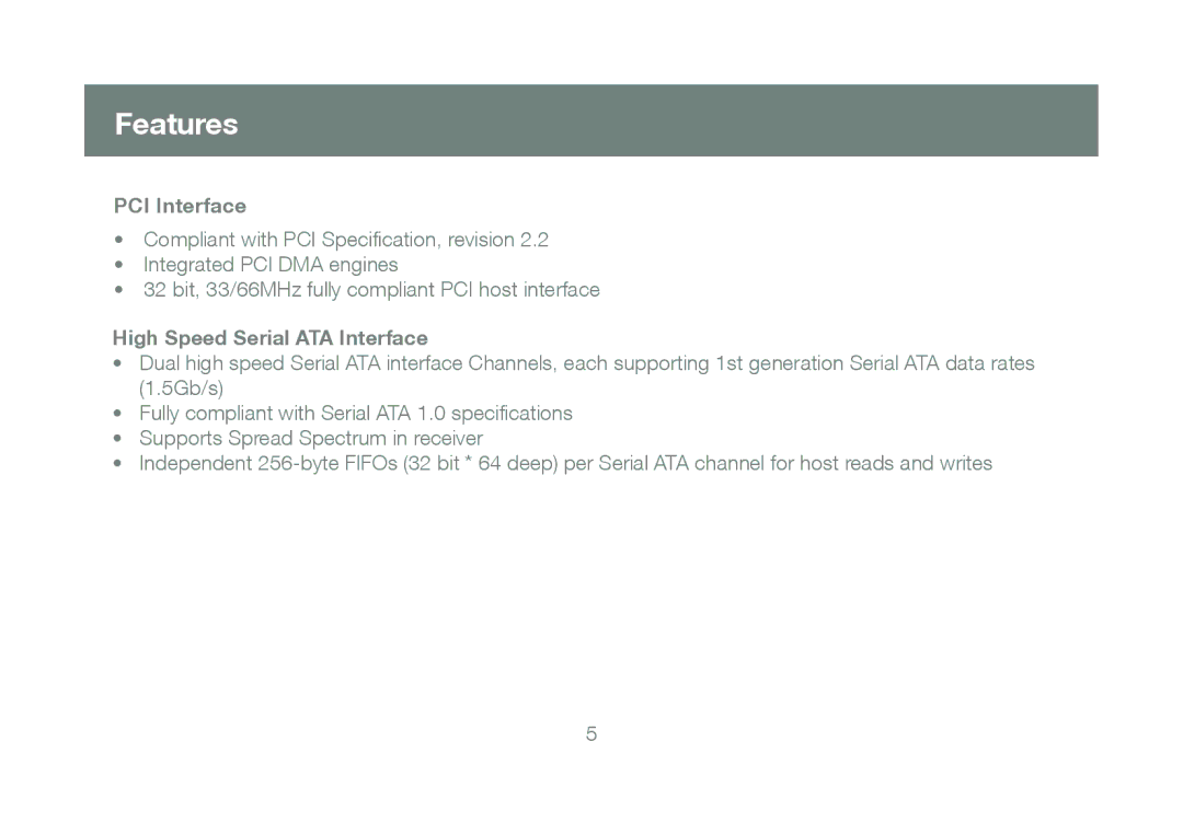 IOGear GIC711SW6 manual Features, PCI Interface 