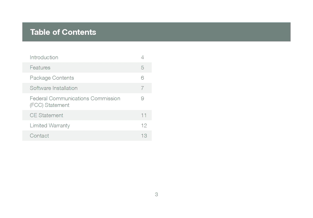 IOGear GICe720S3W6 manual Table of Contents 