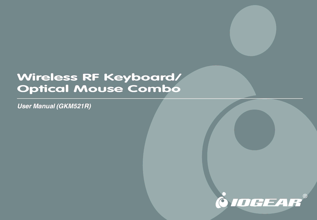 IOGear GKM521R user manual Wireless RF Keyboard Optical Mouse Combo 