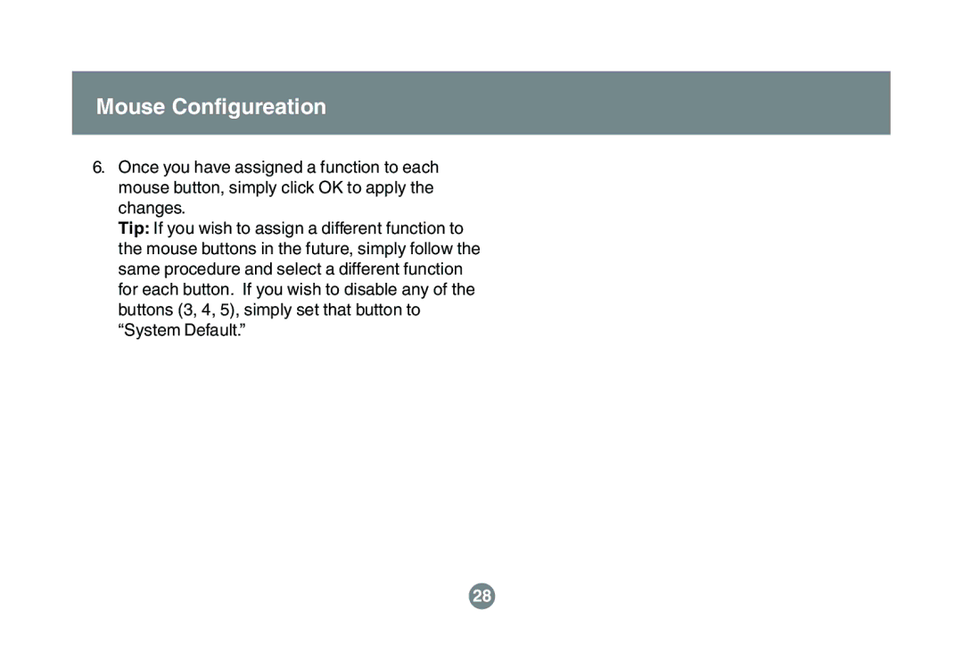 IOGear GKM521R user manual Mouse Configureation 