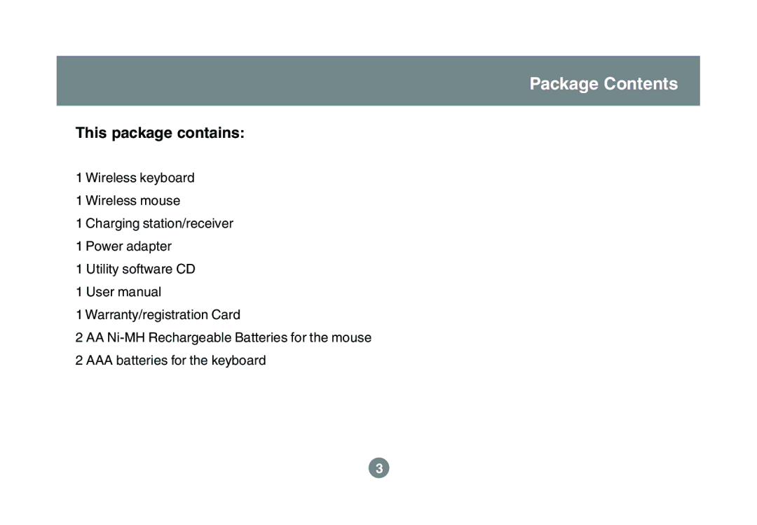 IOGear GKM521R user manual Package Contents 