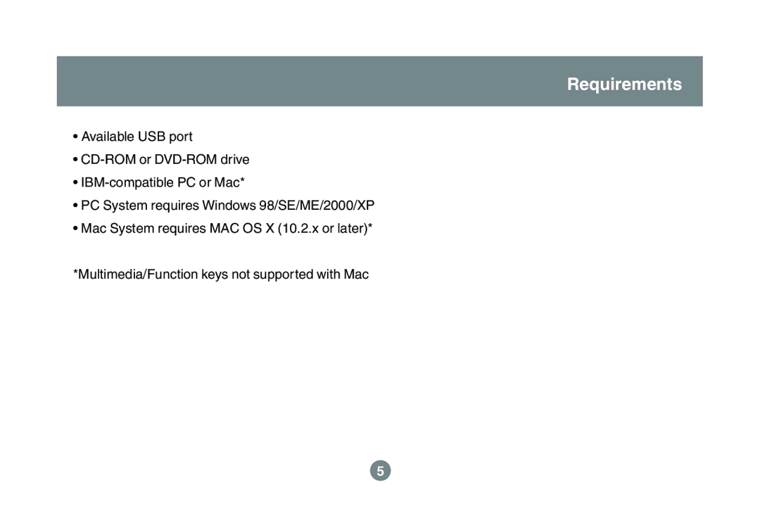 IOGear GKM521R user manual Requirements 