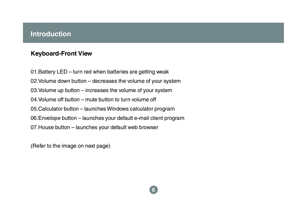 IOGear GKM521R user manual Introduction, Keyboard-Front View 